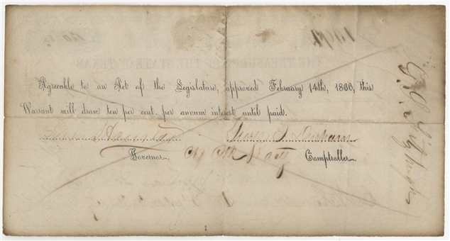 1861 Sam Houston Signed Document (University Archives LOA)